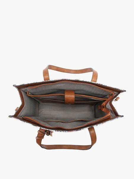 Eleanor Canvas Satchel w/ Multicolor Tassels