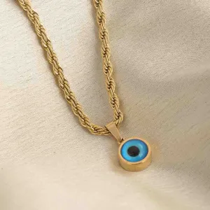 Evil-Eye Spiral Necklace