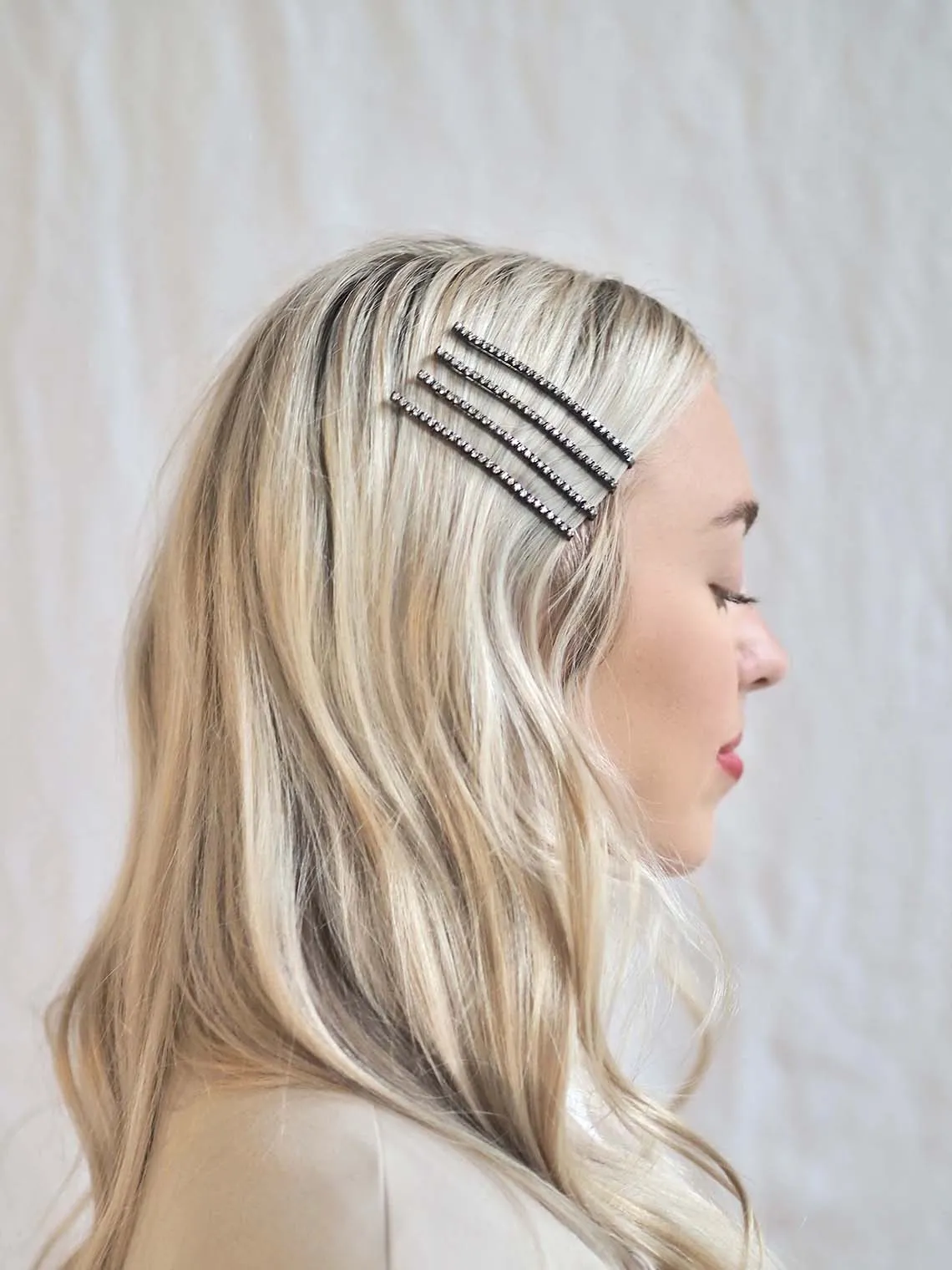 Extra Long Rhinestone Bobby Pins 4pcs Set