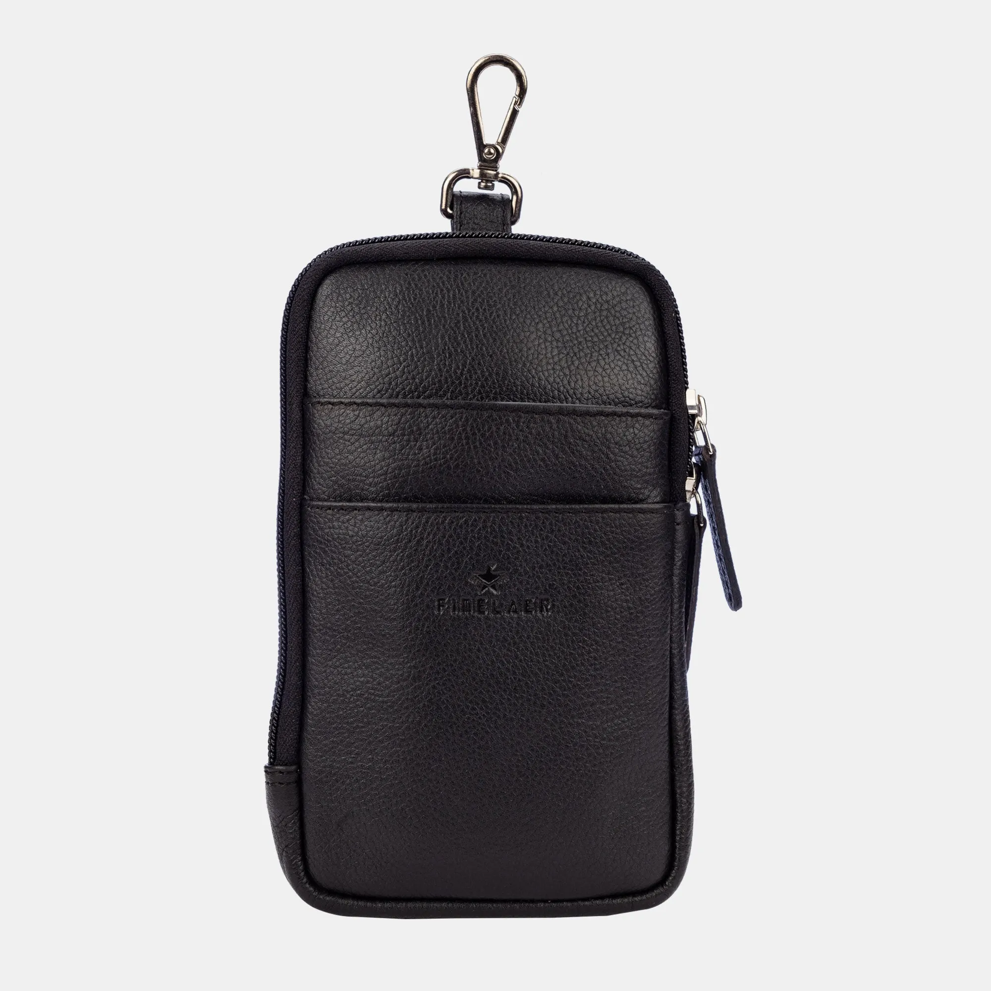 FINELAER  Leather Dual Phone Case with Belt Loop Enhanced Protection Trendy Style