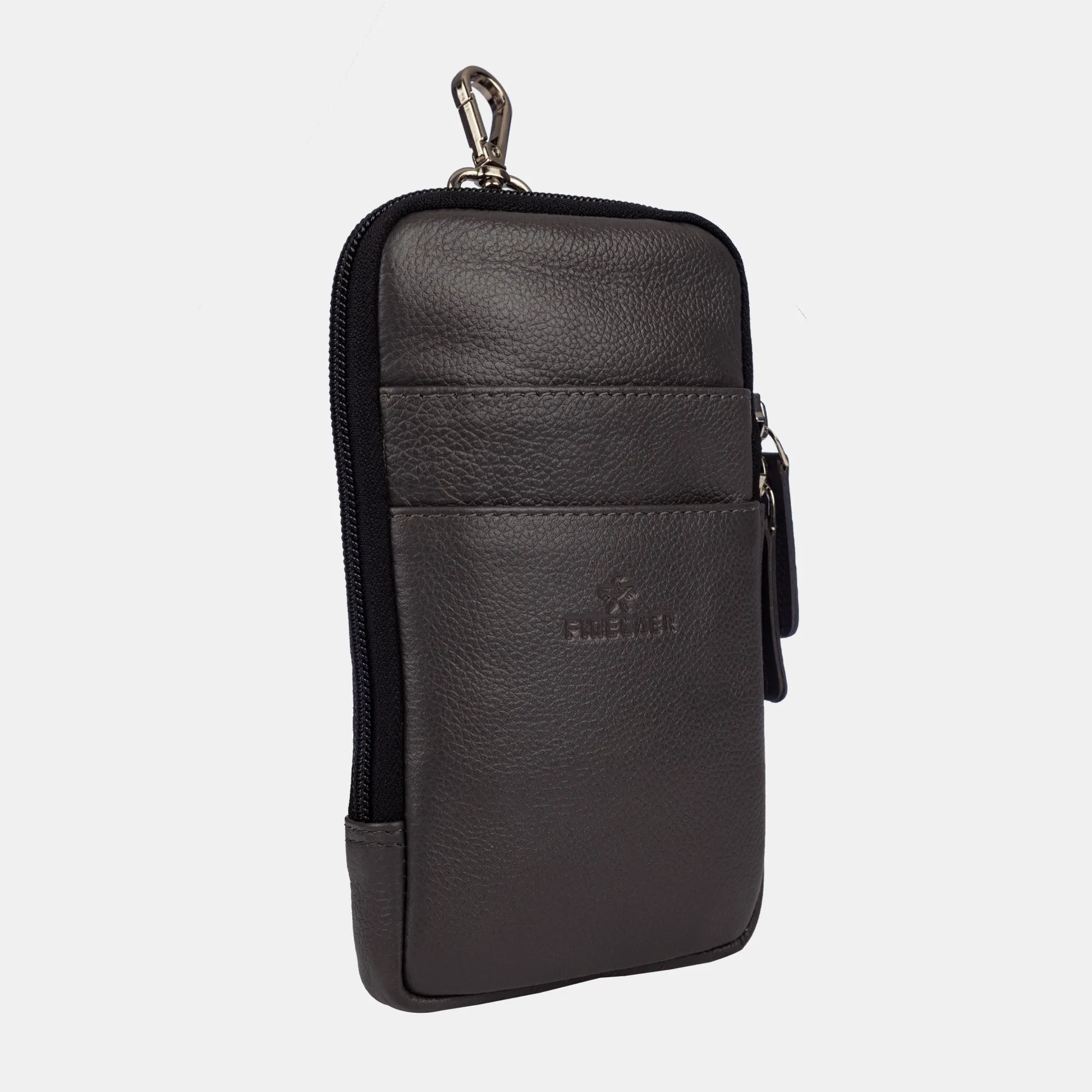 FINELAER  Leather Dual Phone Case with Belt Loop Enhanced Protection Trendy Style