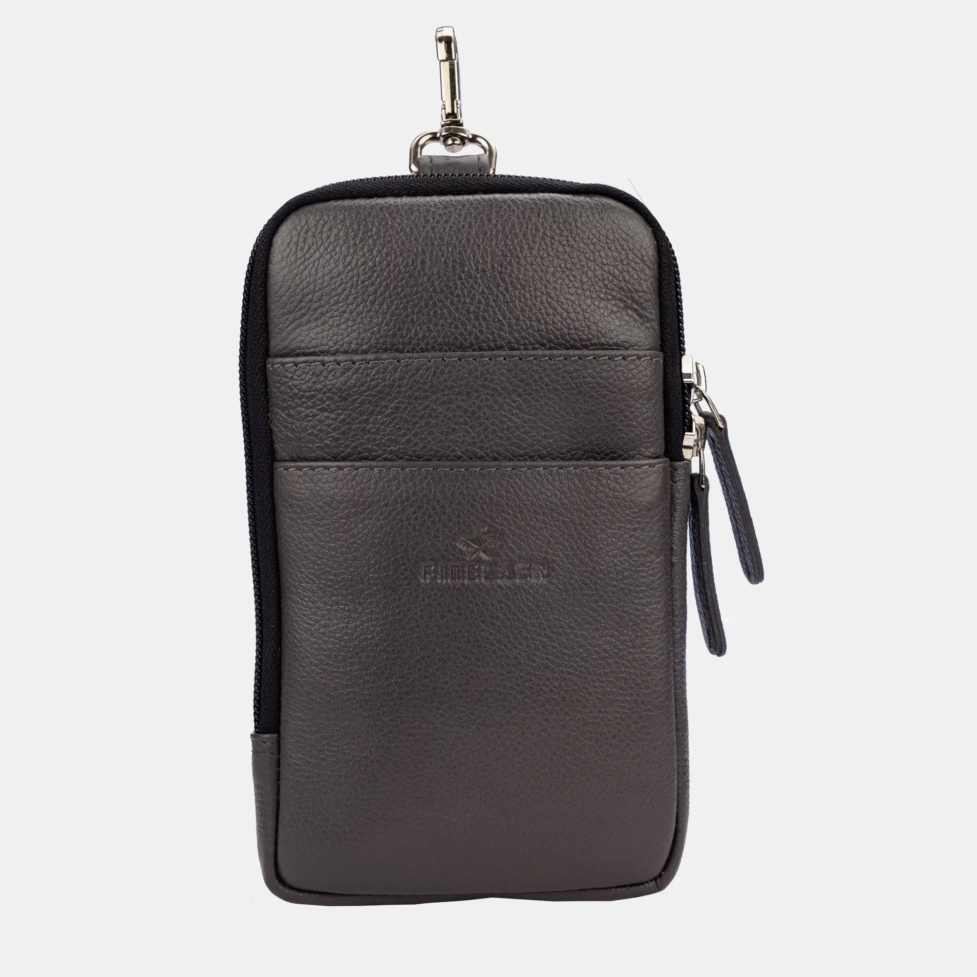 FINELAER  Leather Dual Phone Case with Belt Loop Enhanced Protection Trendy Style