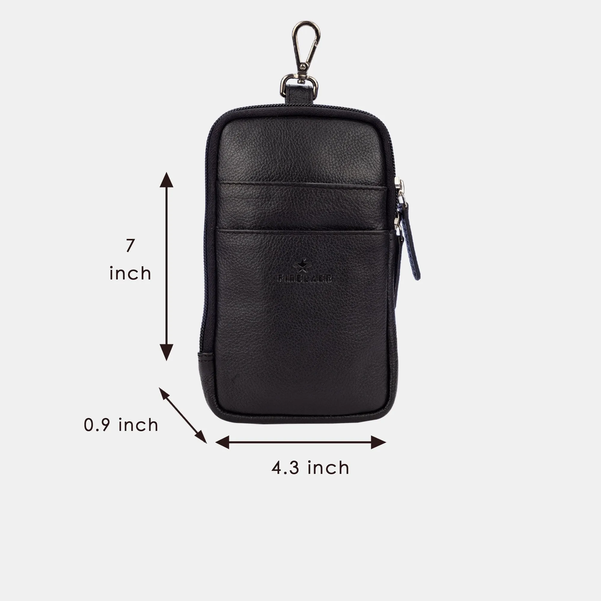 FINELAER  Leather Dual Phone Case with Belt Loop Enhanced Protection Trendy Style
