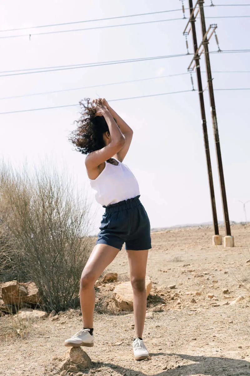 Frill waist shorts