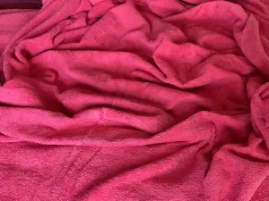 FUCHSIA PINK - Pure Cotton Thick Luxury Terry Towelling Fabric 380 gsm