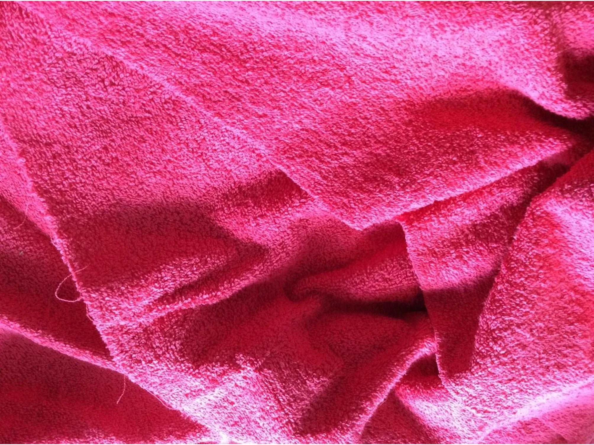 FUCHSIA PINK - Pure Cotton Thick Luxury Terry Towelling Fabric 380 gsm