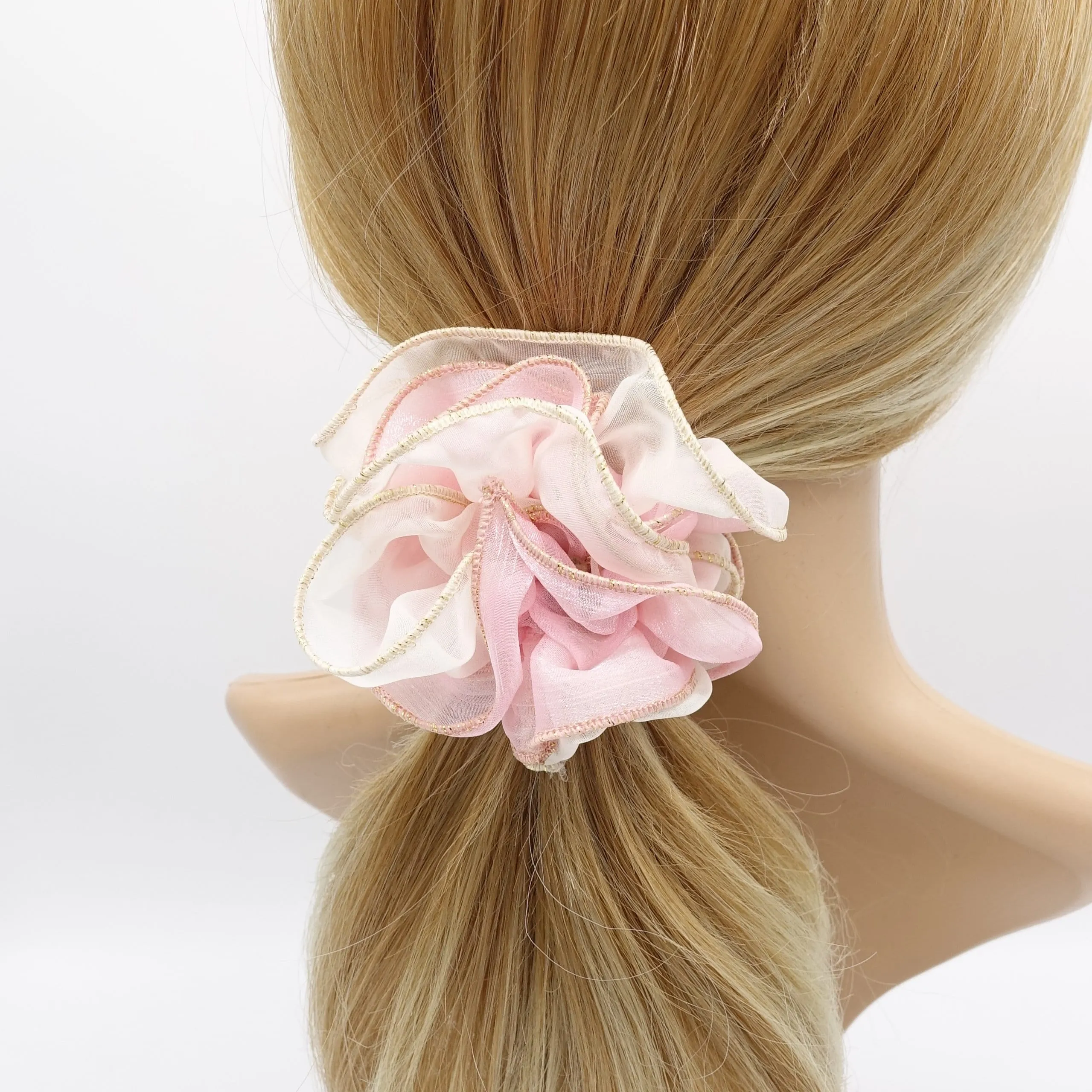 glittering scrunchies, chiffon scrunchies for women