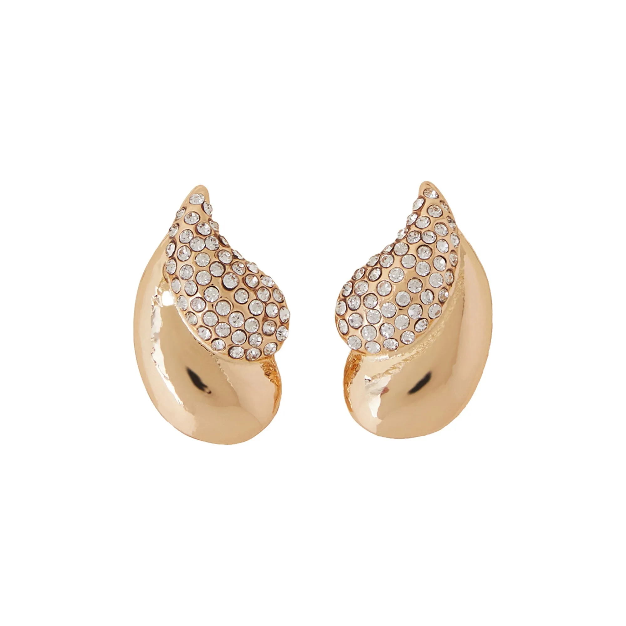 Gold Double Curve Teardrop Trend Earrings