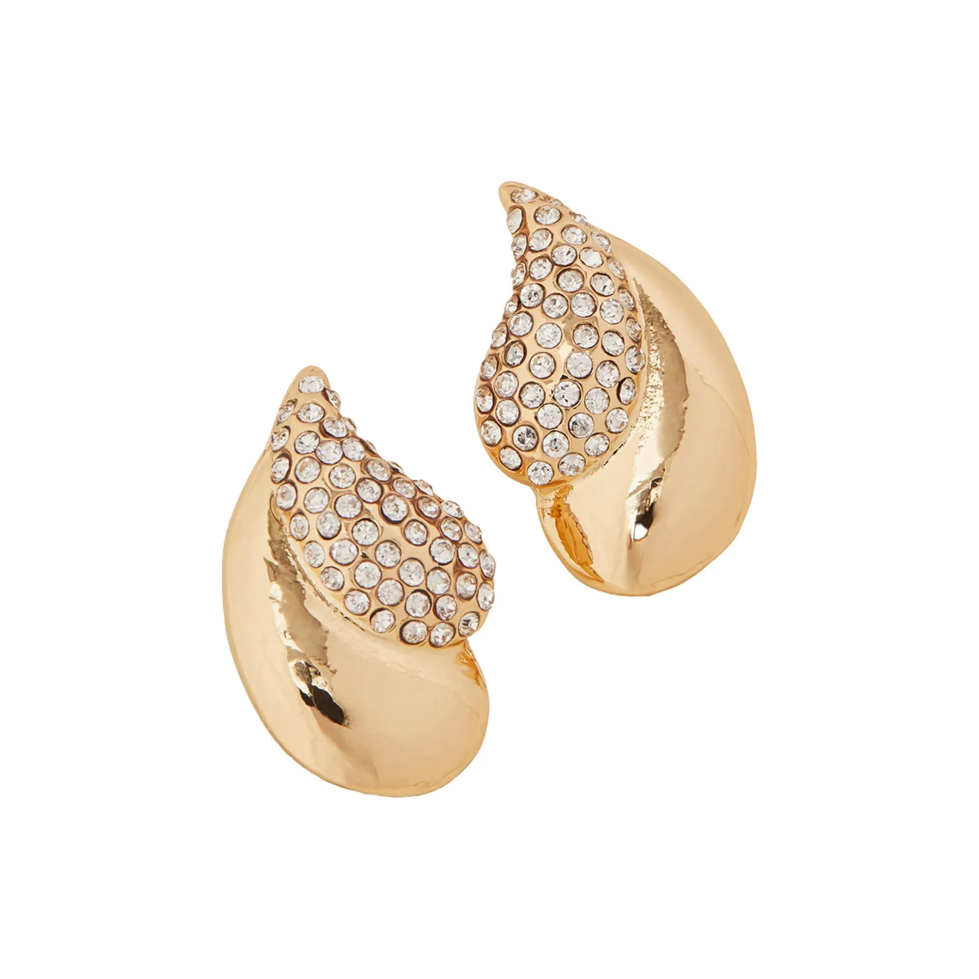 Gold Double Curve Teardrop Trend Earrings