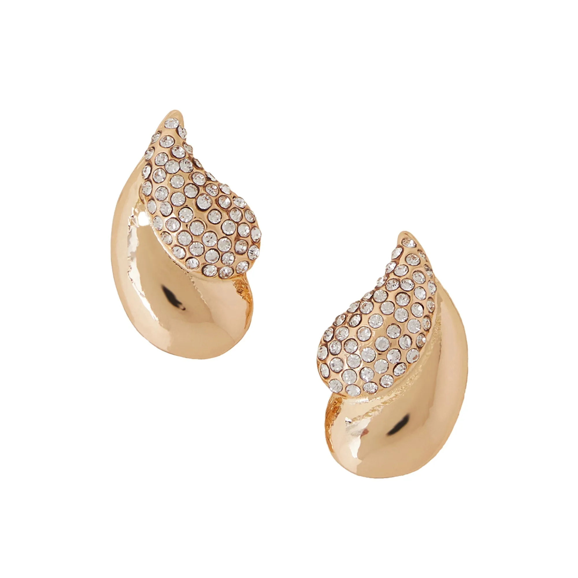 Gold Double Curve Teardrop Trend Earrings