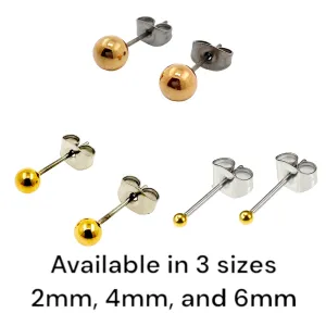 Gold Titanium Ball Studs