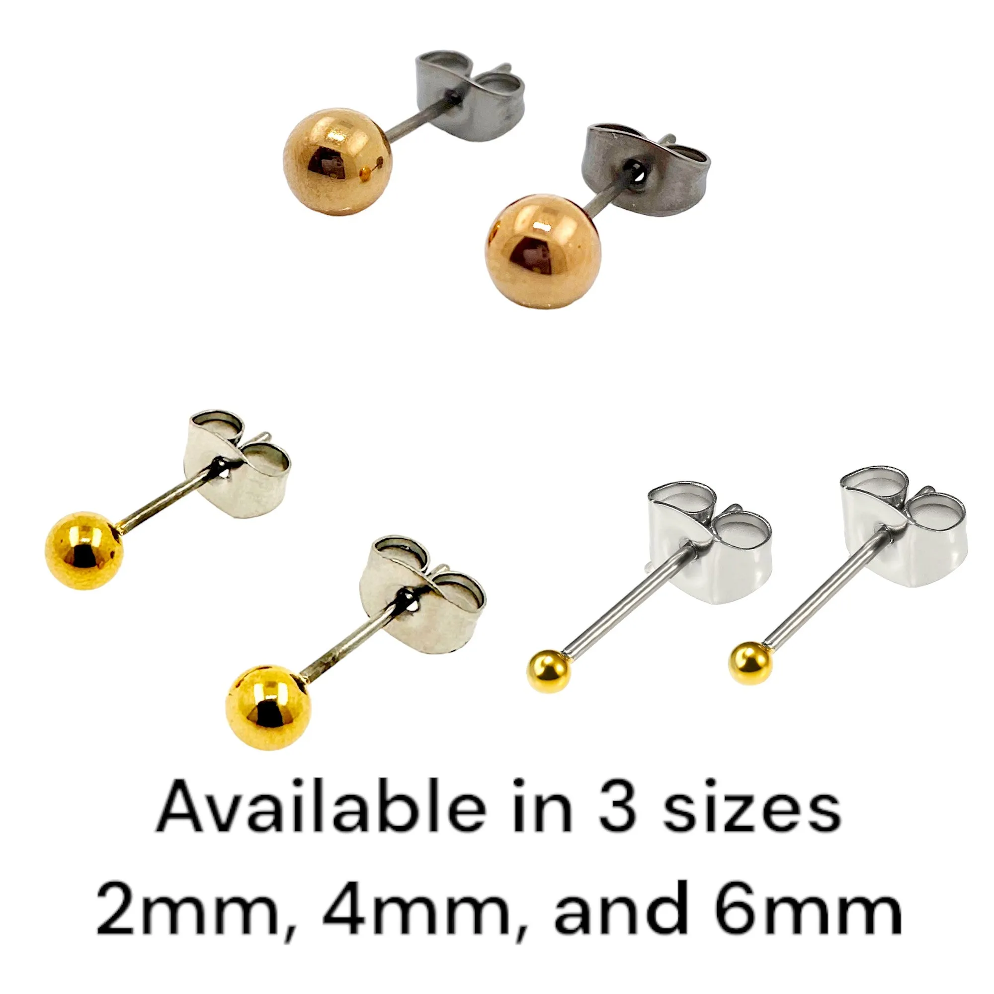 Gold Titanium Ball Studs