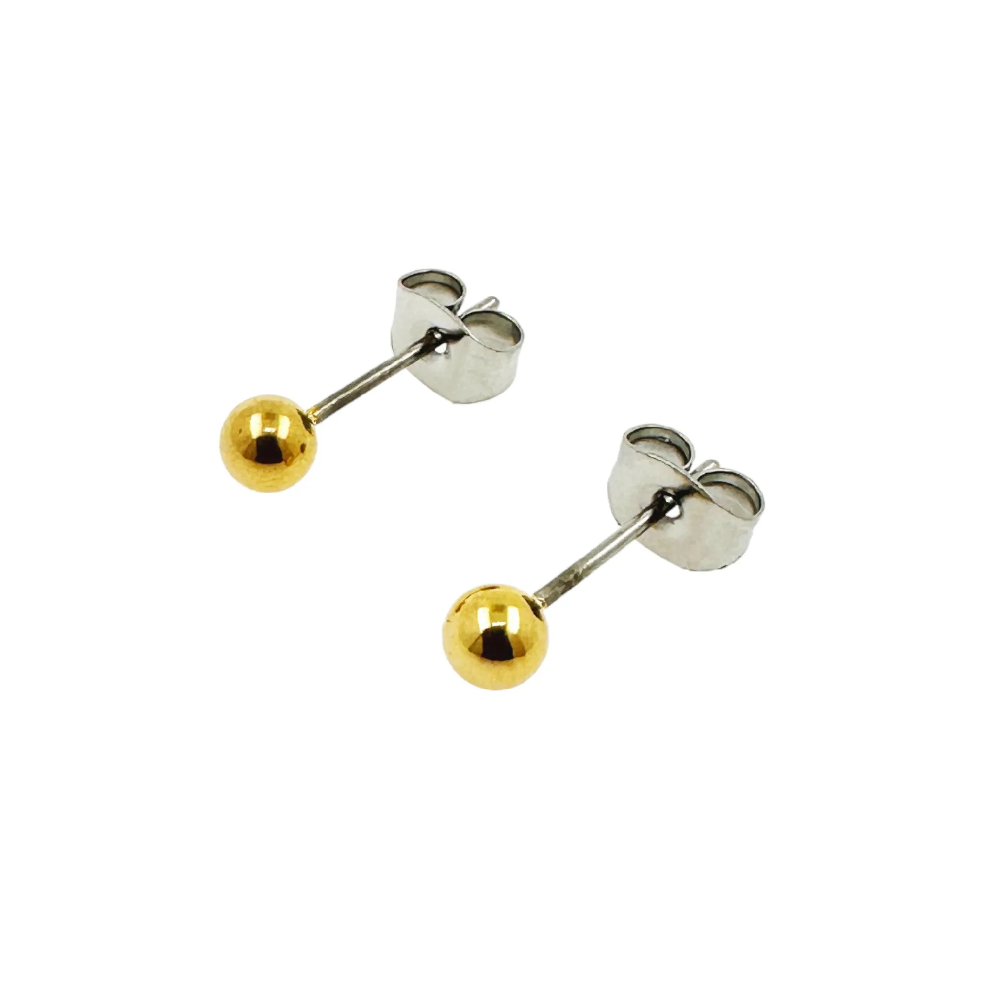 Gold Titanium Ball Studs