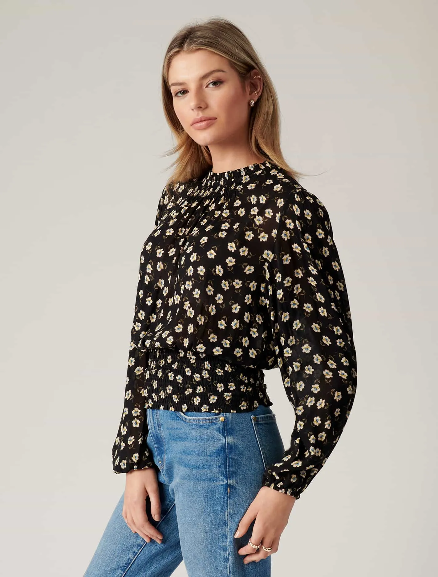 Grace Shirred Waist Blouse