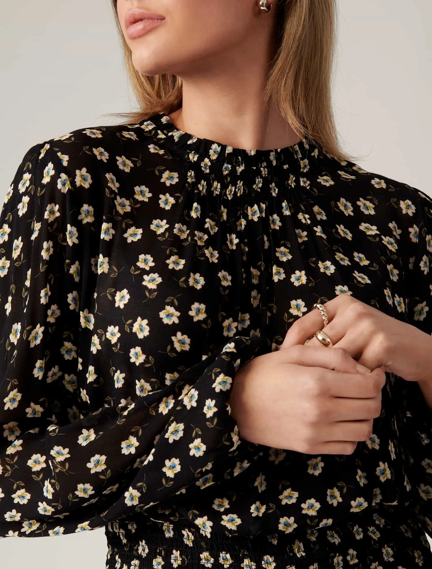 Grace Shirred Waist Blouse