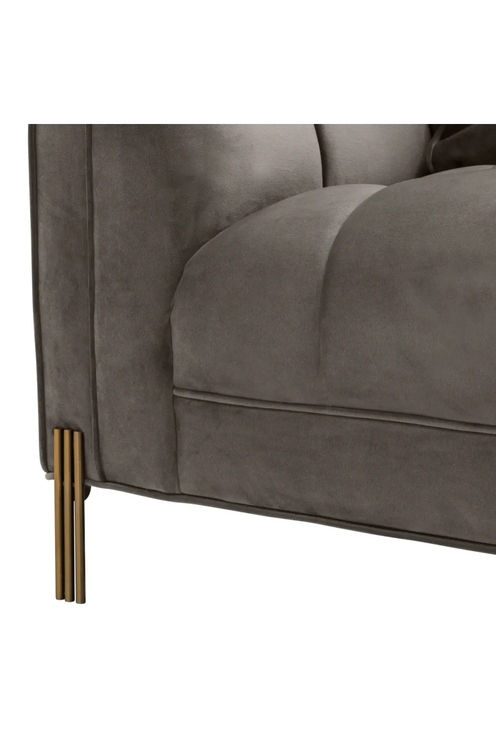 Gray Velvet Tufted Sofa | Eichholtz Sienna