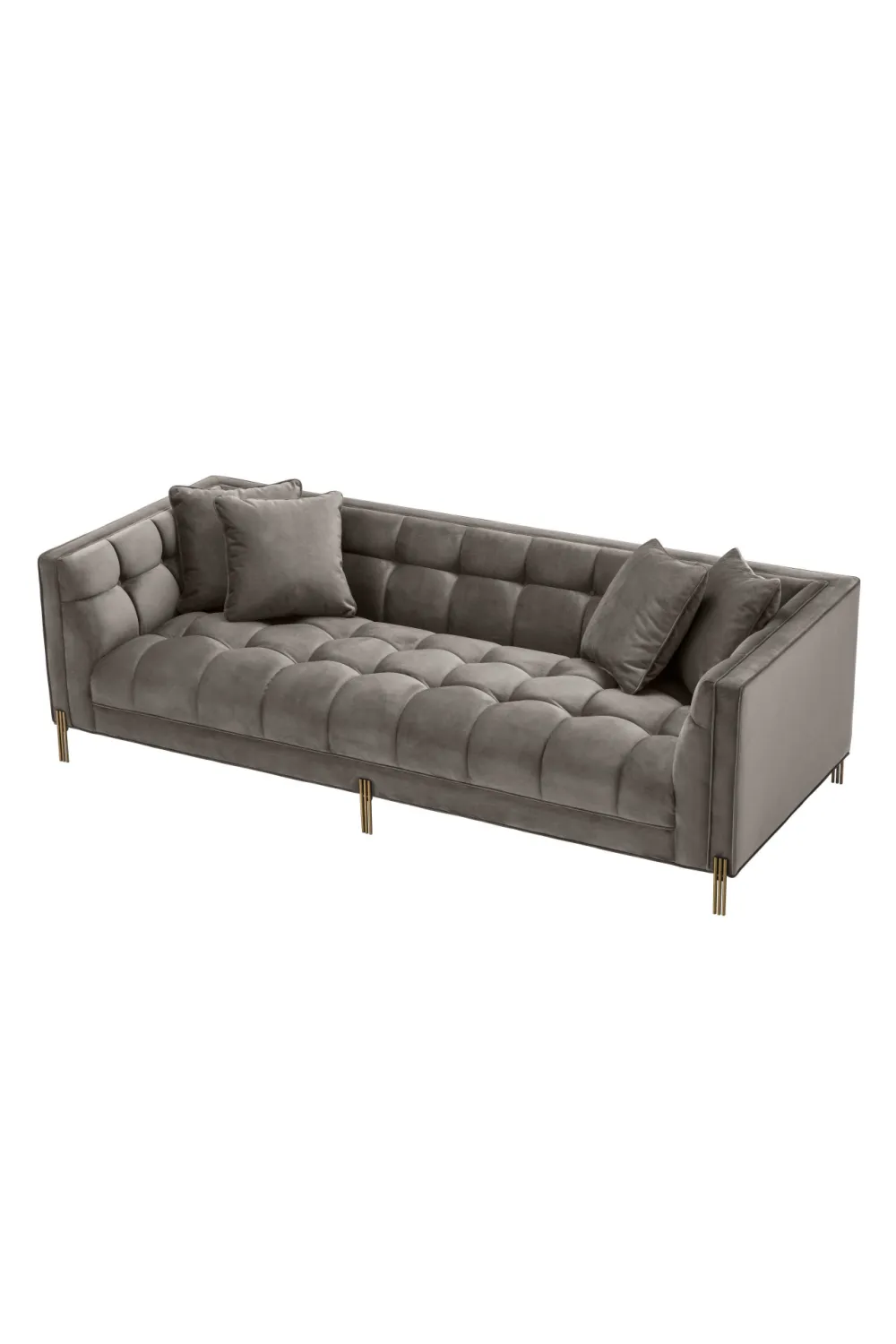 Gray Velvet Tufted Sofa | Eichholtz Sienna