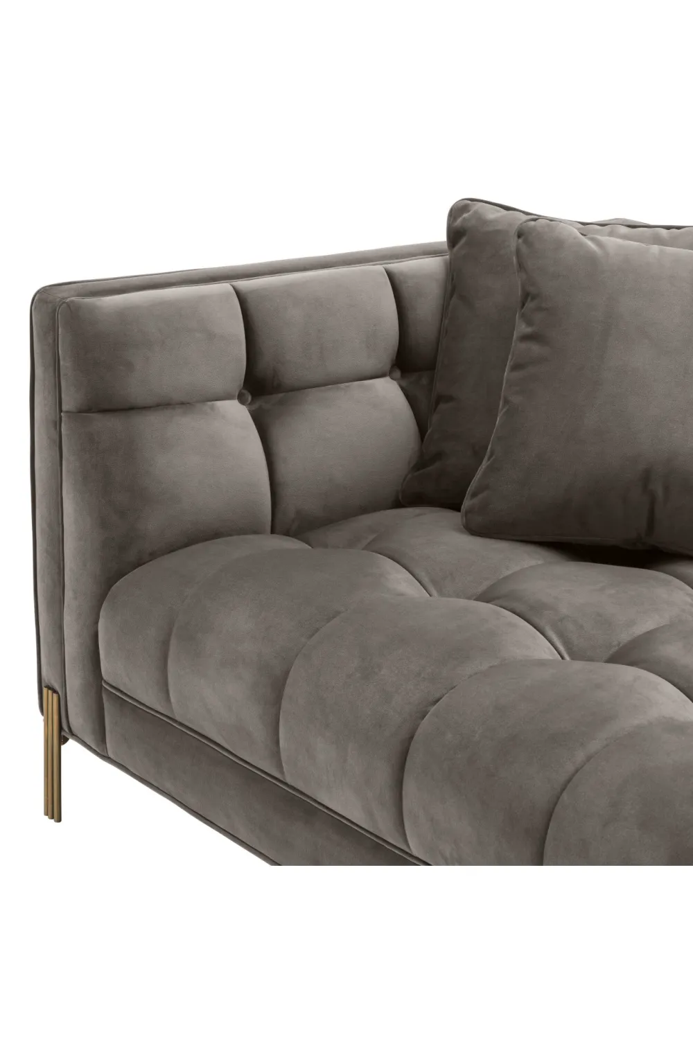 Gray Velvet Tufted Sofa | Eichholtz Sienna