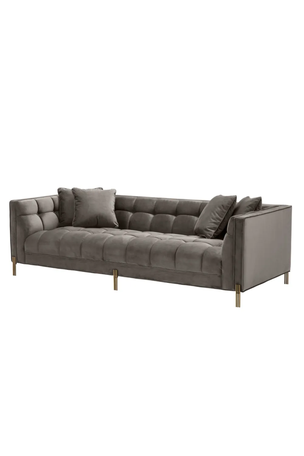 Gray Velvet Tufted Sofa | Eichholtz Sienna