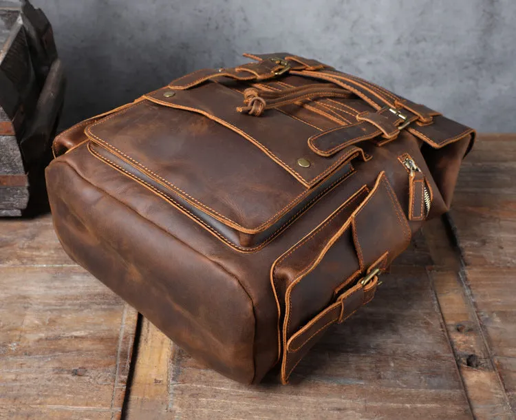 Handmade Full Grain Leather Backpack for Men