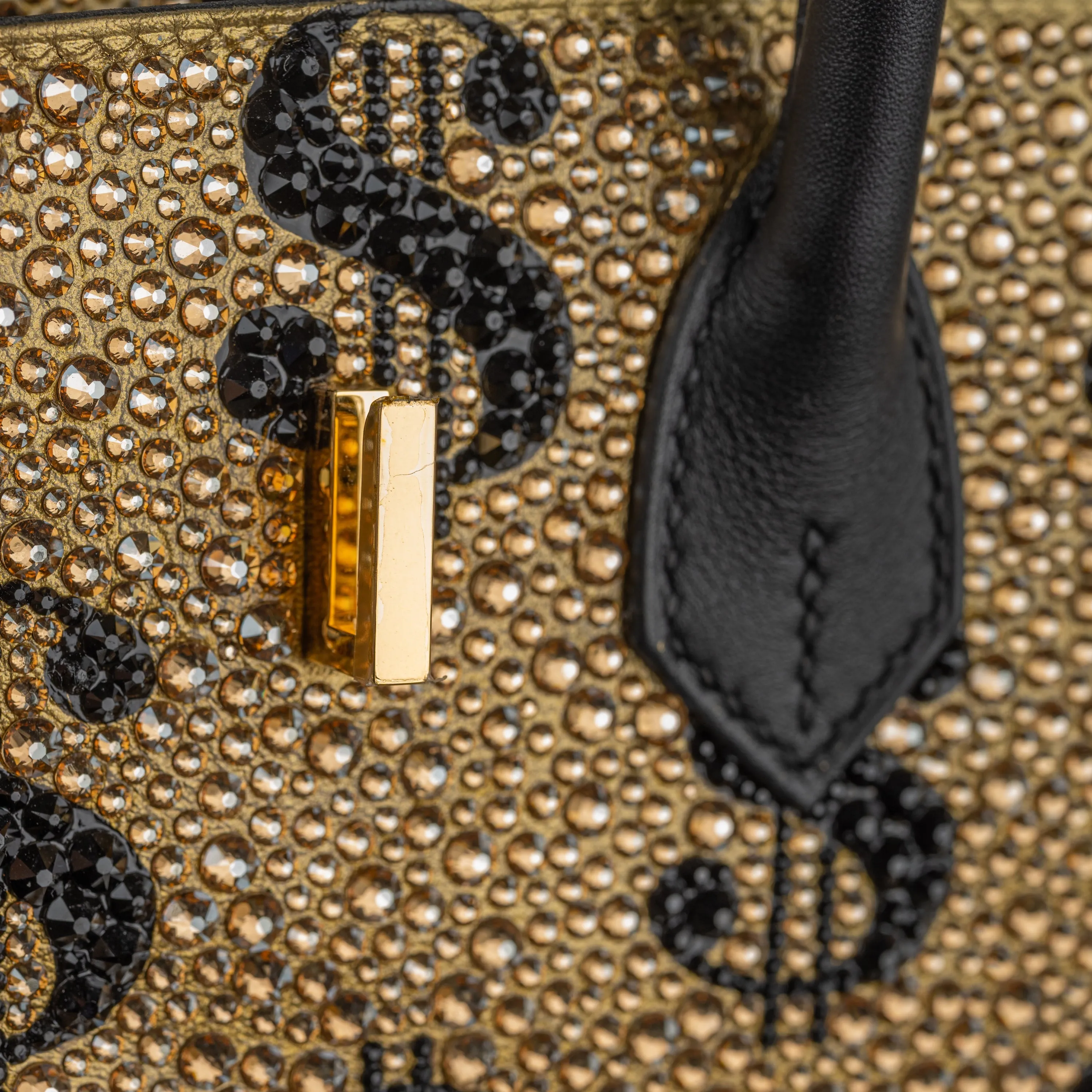 Hermès 25cm Birkin Customized Gold Moneybags Swarovski Crystal Gold Hardware