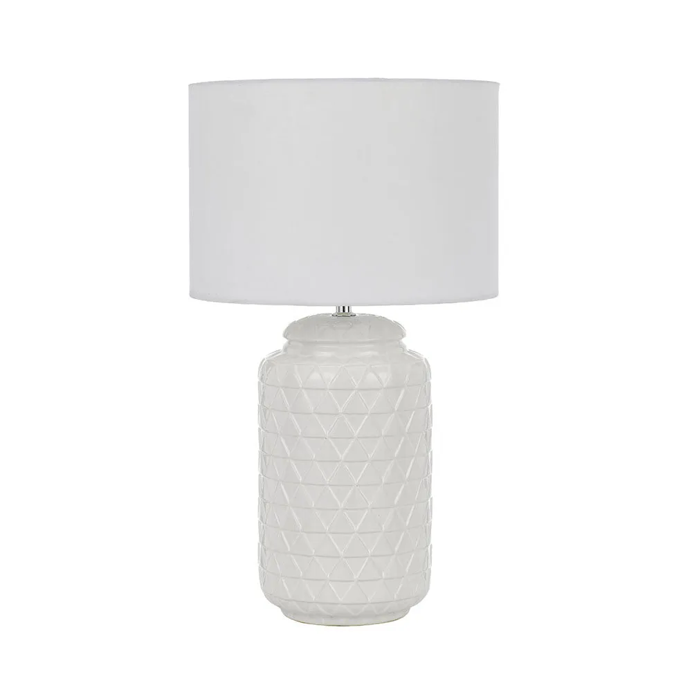 Heshi White and White Ceramic Table Lamp