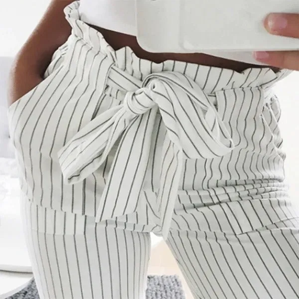 High Waist Paper Bag Trousers
