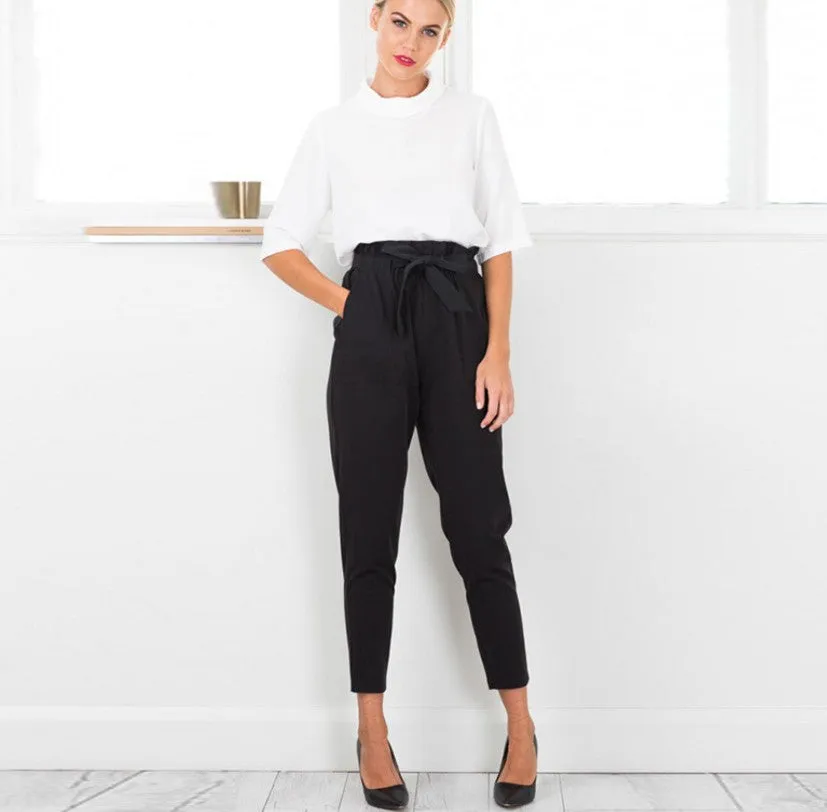 High Waist Paper Bag Trousers