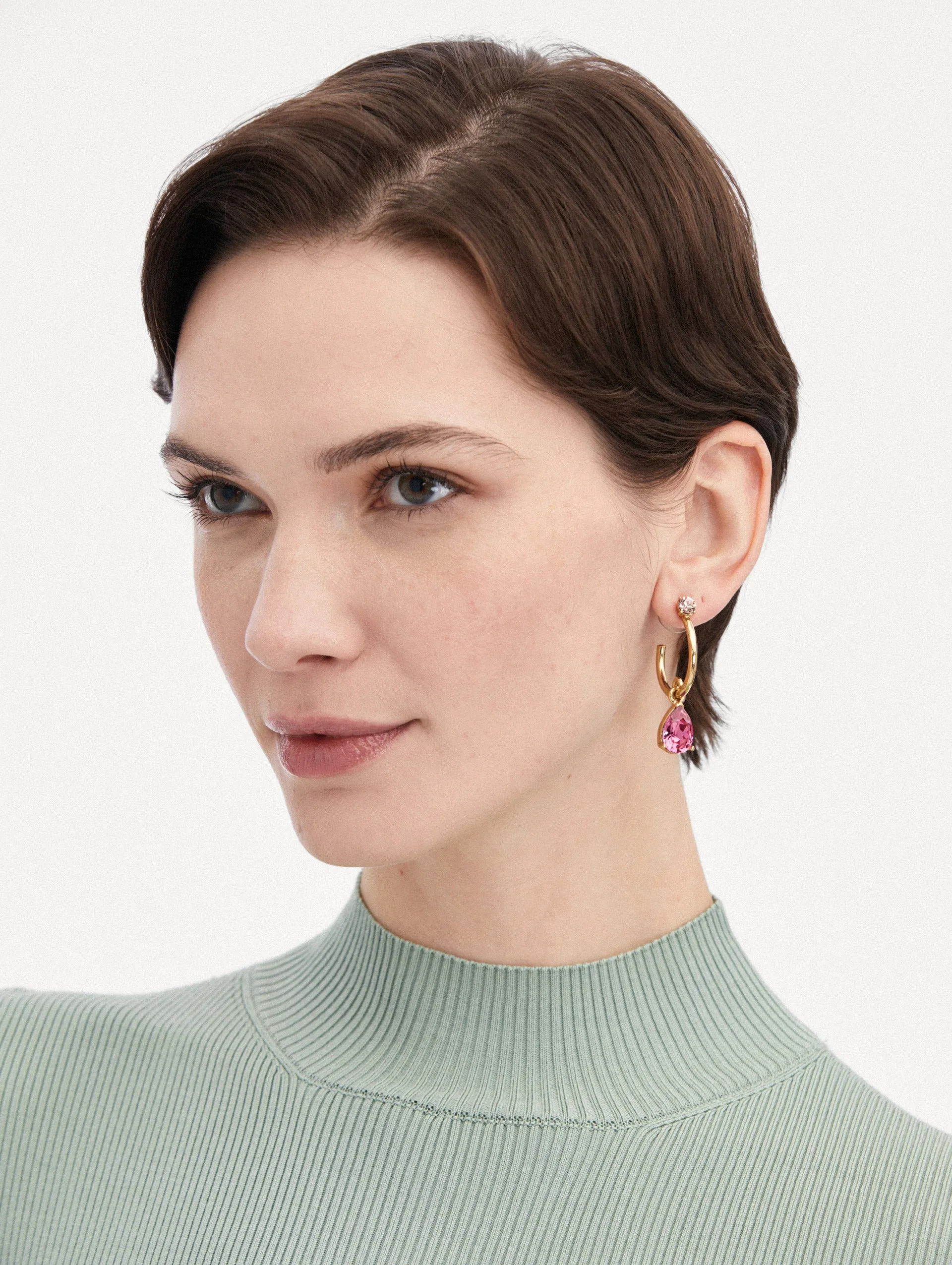 Hoop & Pear Drop Earrings