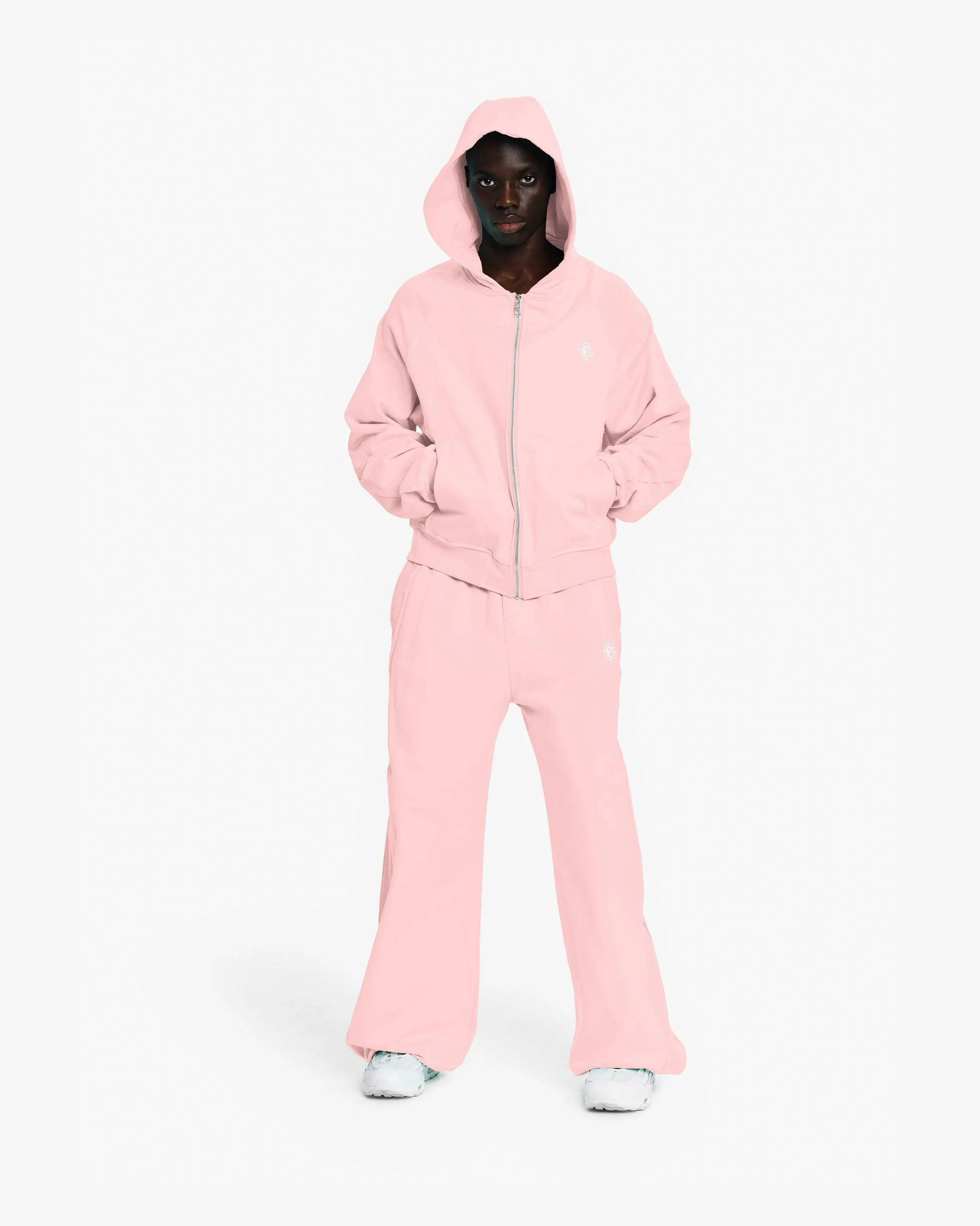 INSIDE OUT ZIP HOODIE PINK