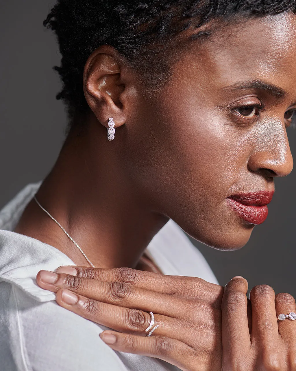 Intertwined Rope Diamond Hoops