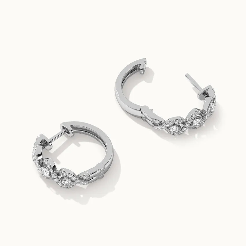 Intertwined Rope Diamond Hoops