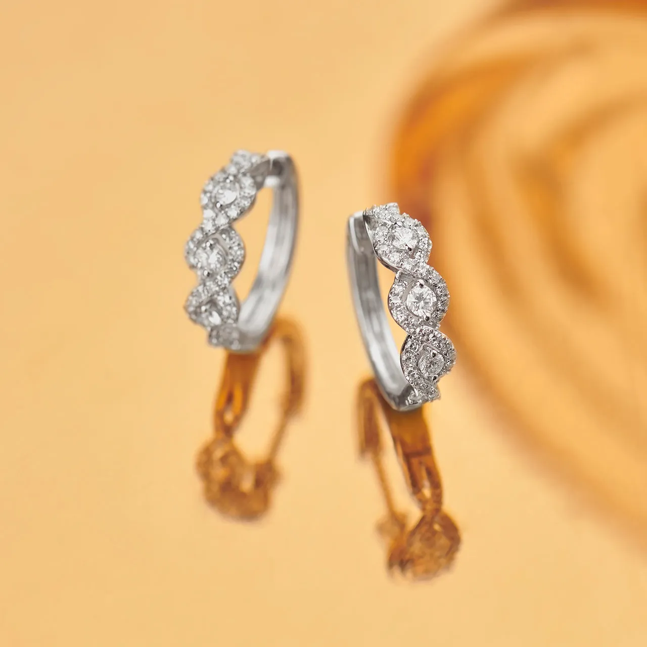 Intertwined Rope Diamond Hoops