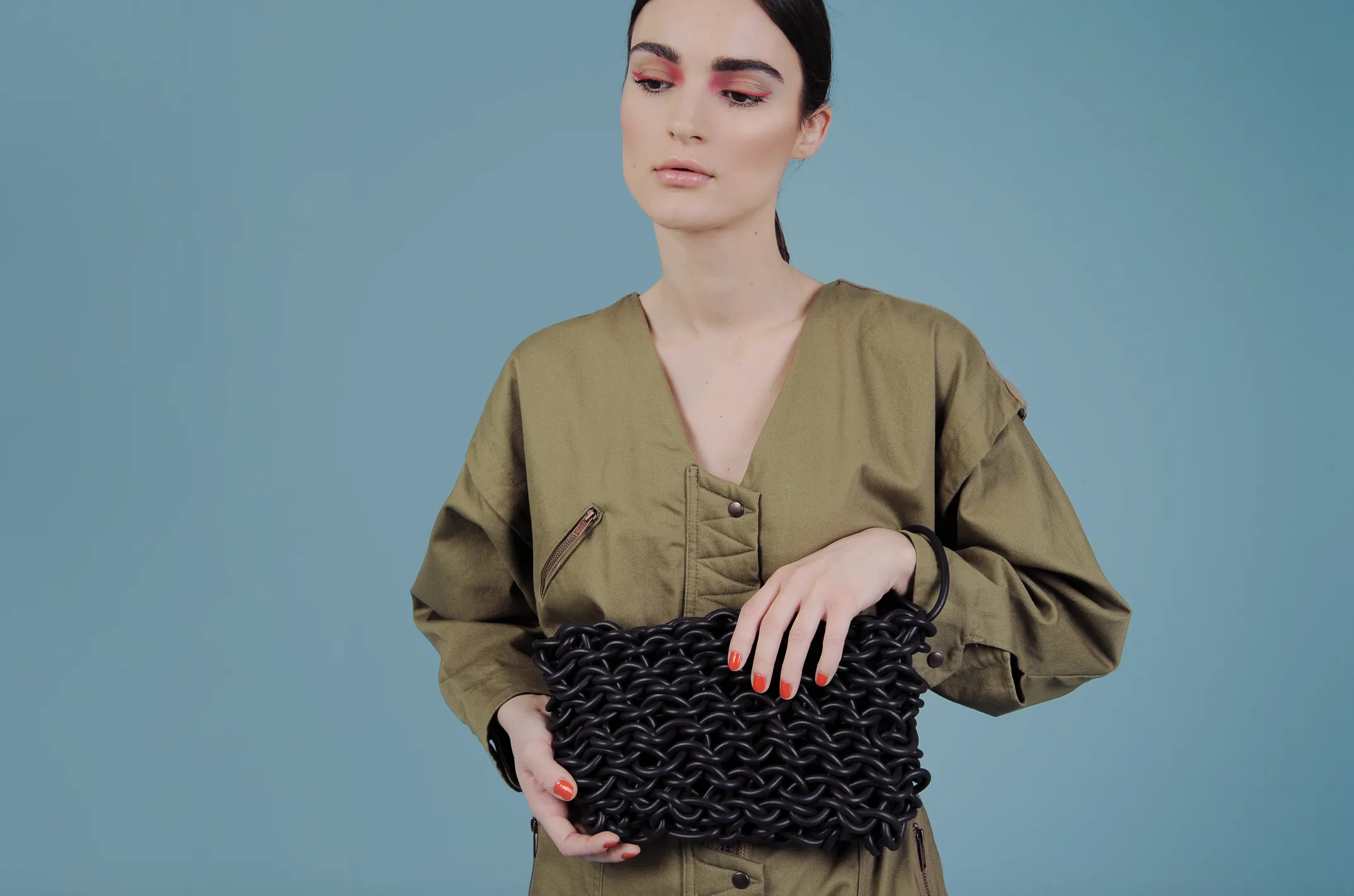 Irene Rubber Knitted Clutch