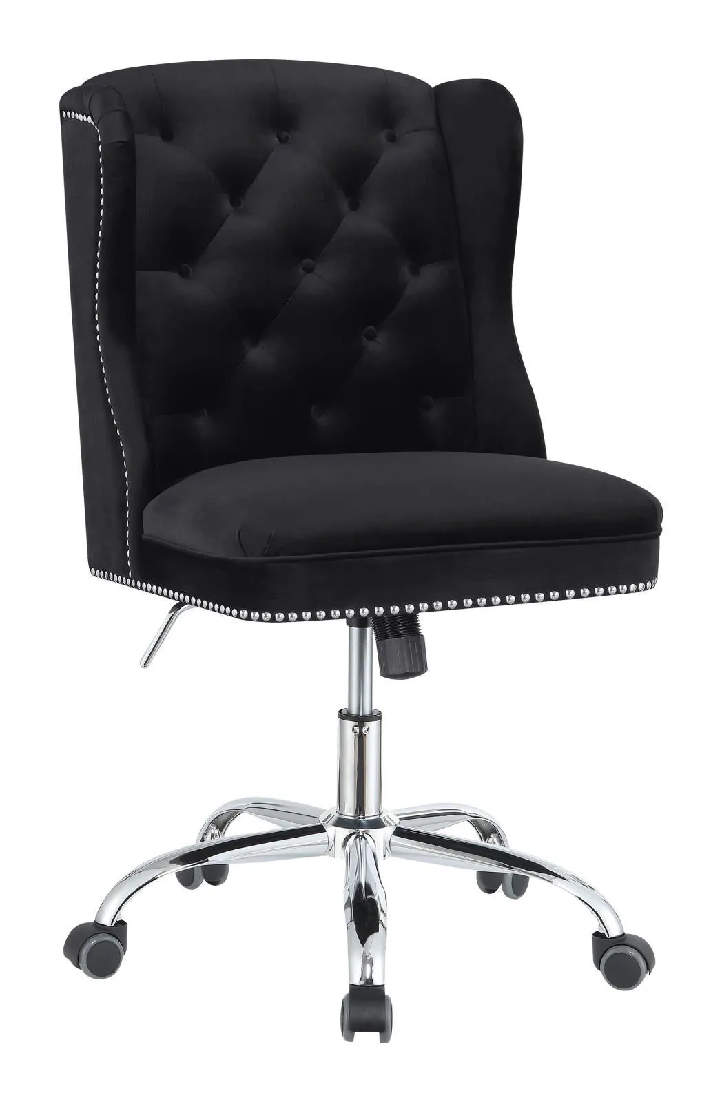 Julius Upholstered Tufted Office Chair Black and Chrome