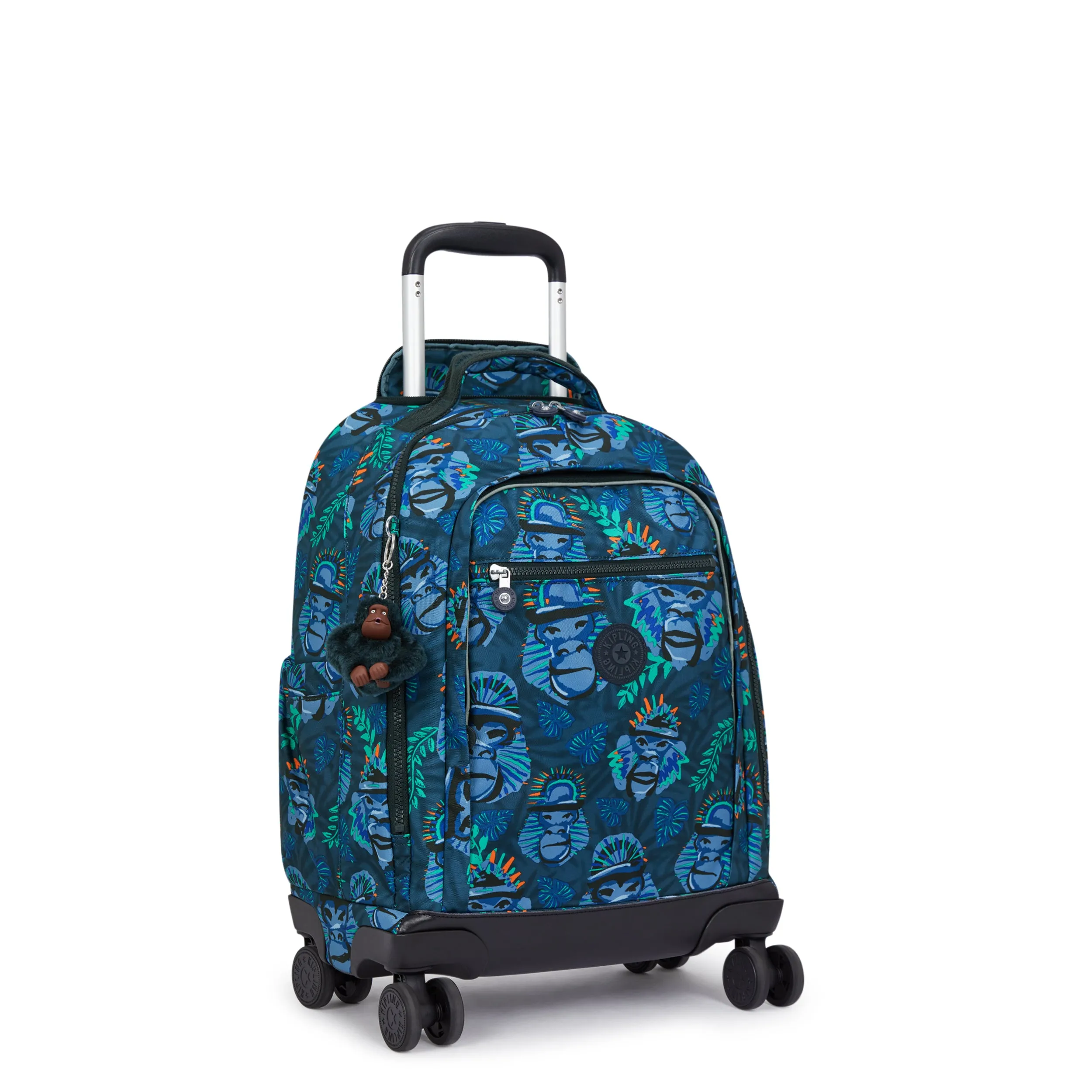 Kipling New Zea Blue Monkey Fun Large Wheeled Backpack C2I4674-8HJ
