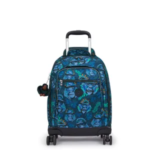 Kipling New Zea Blue Monkey Fun Large Wheeled Backpack C2I4674-8HJ