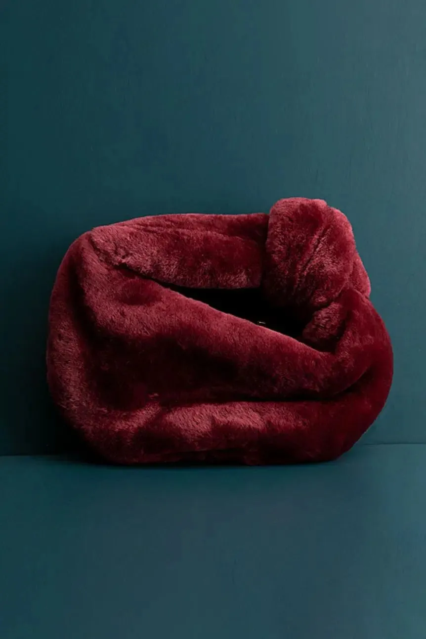 Knotted Shearling Mini Handbag
