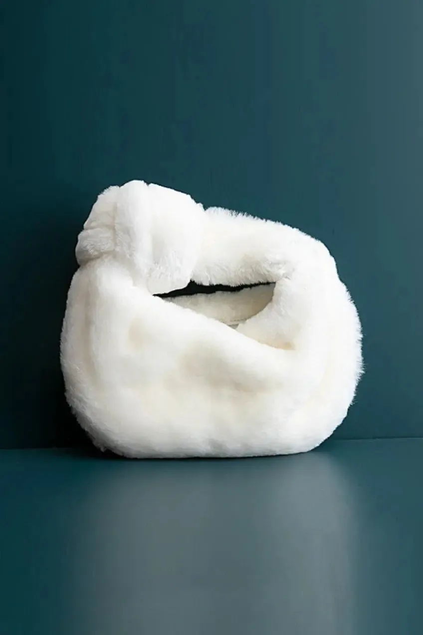 Knotted Shearling Mini Handbag