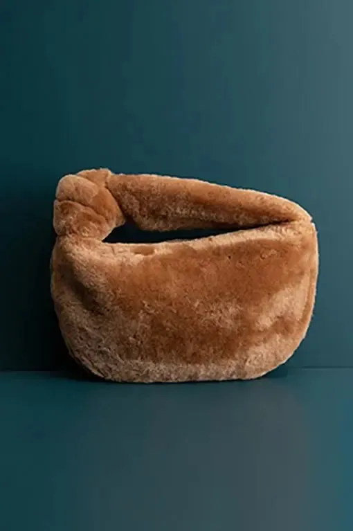 Knotted Shearling Mini Handbag