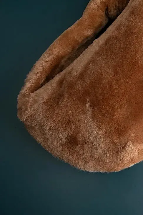 Knotted Shearling Mini Handbag