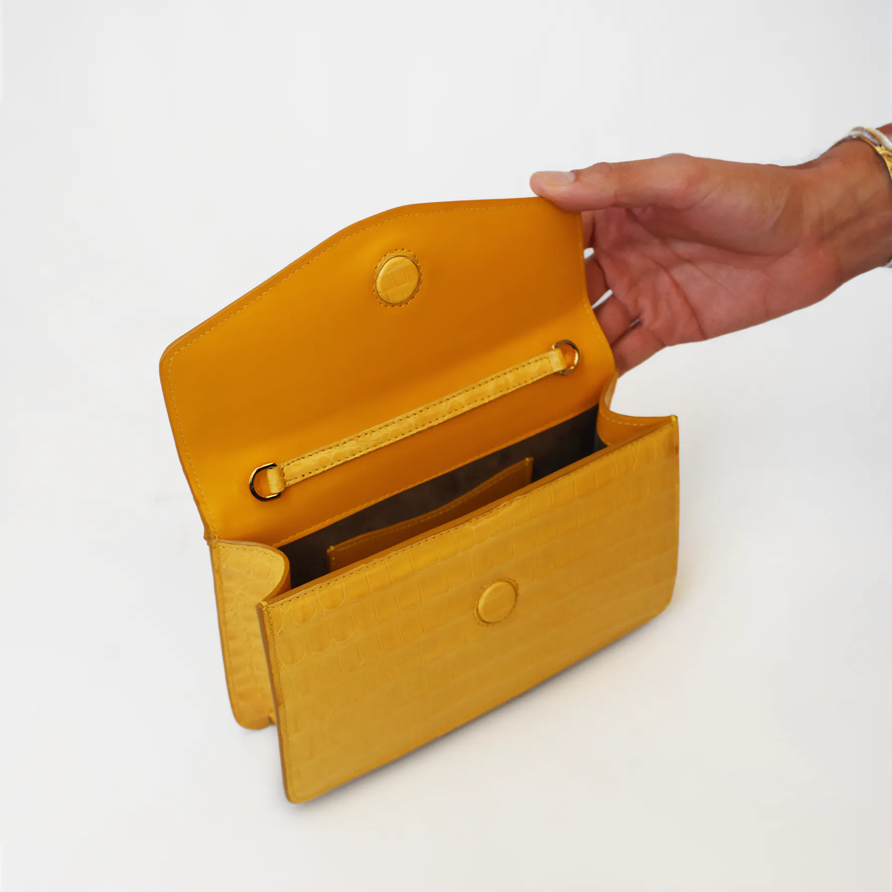 Le Clutch in Yellow Croc