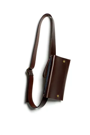 Leather bumbag: RIGMOR DOUBLE (dark brown)