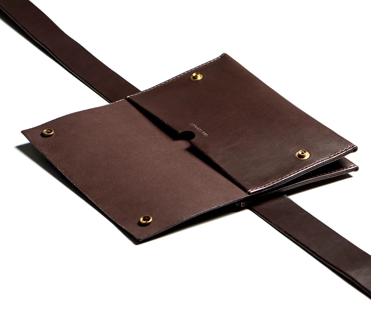 Leather bumbag: RIGMOR DOUBLE (dark brown)