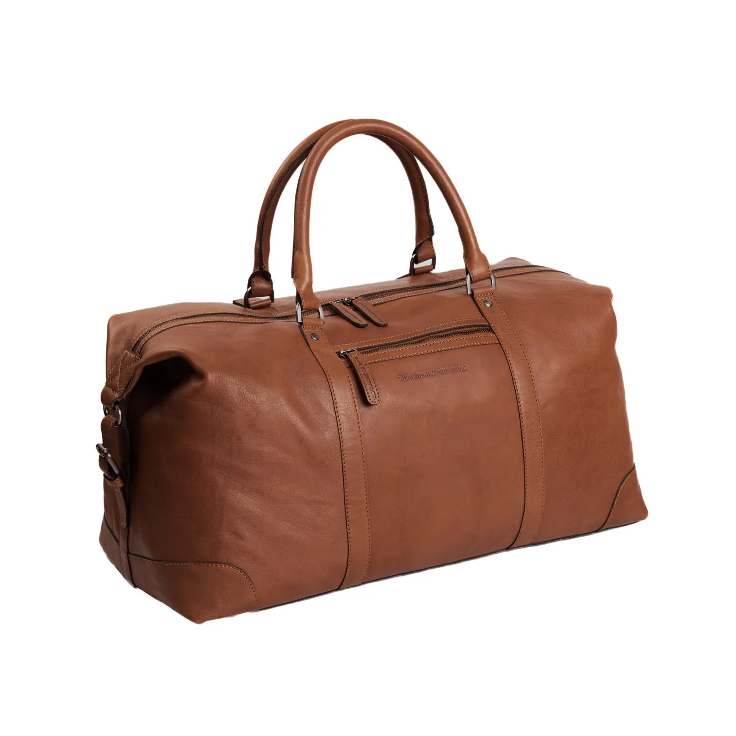 Leather Weekend Bag Cognac Caleb