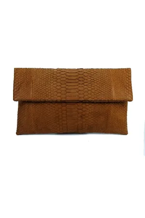 Mandalay Caramel Foldover Clutch