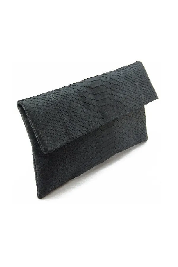Mandalay Gun Grey Foldover Clutch