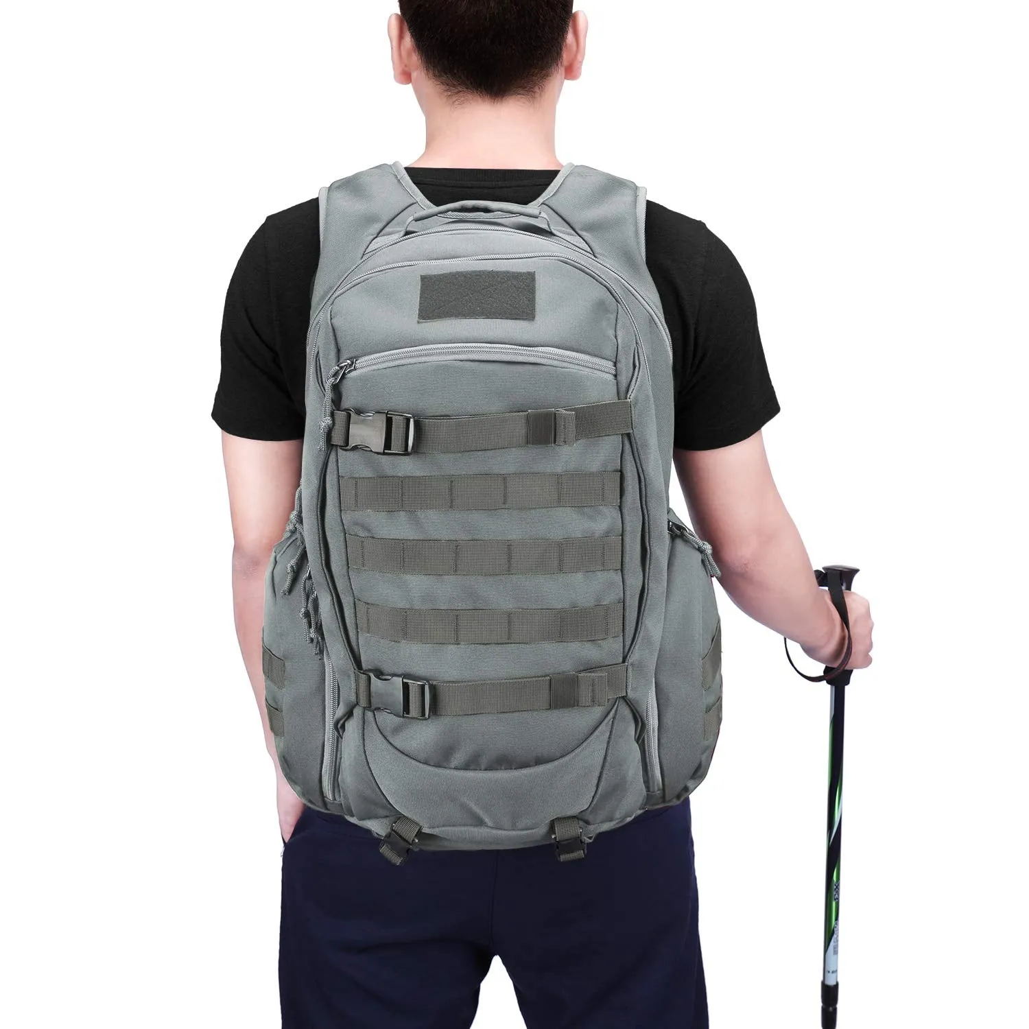 Mardingtop 35L Tactical Backpacks Molle Hiking daypacks for Camping Hiking Military Traveling Gray-35L
