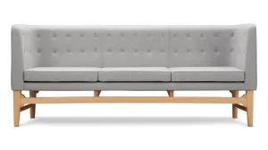 Mayor Style - Mayor Style Three Seater Sofa, Light Gray Wool and Ash