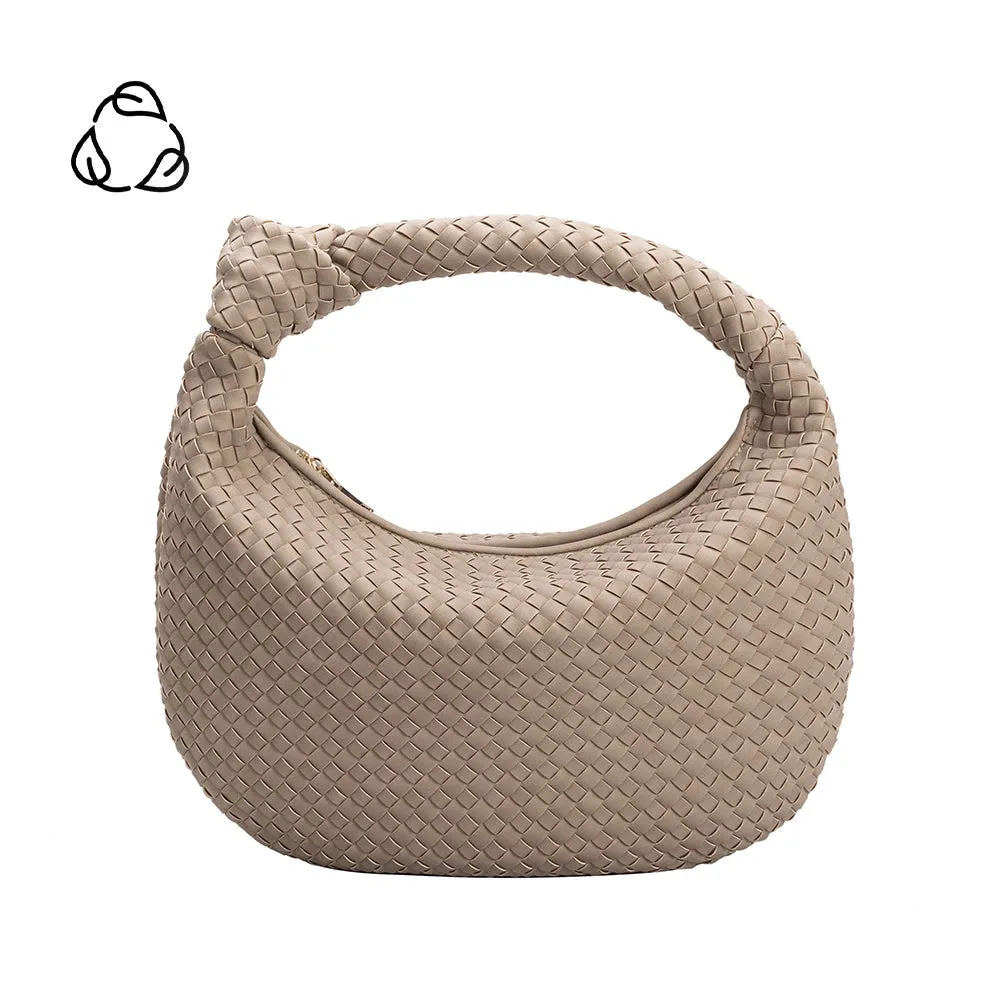 Melie Bianco Brigitte Mushroom Recycled Vegan Suede Shoulder Bag